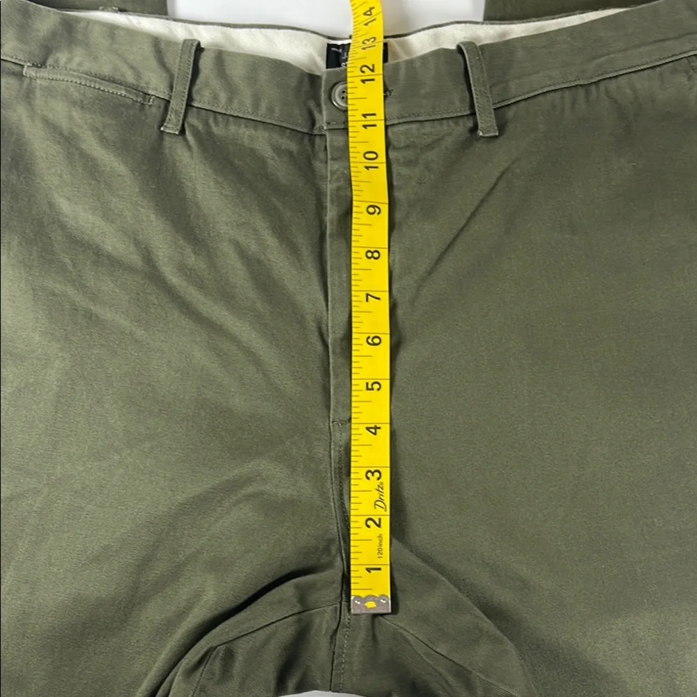 J. Crew Stretch Men's Olive Green Khaki Flat Front Pants Sz 38x32